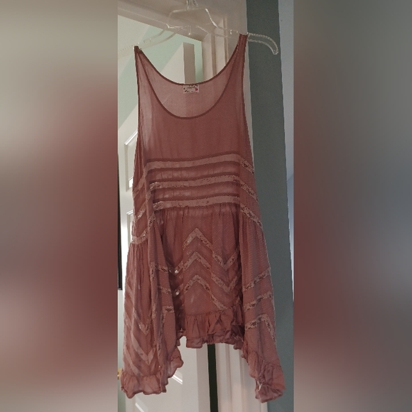 Intimately Free People XS Dusty Purple Voile Lace Polka Dot Trapeze Slip Dress - Picture 11 of 11